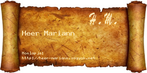 Heer Mariann névjegykártya