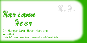 mariann heer business card